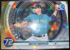 Justus Sheffield 2020 Bowman - Bowman Scouts Top 100 Chrome #BTP-72 /50