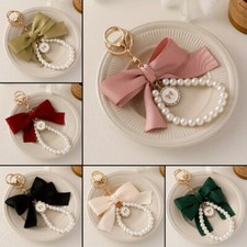 Creative Bow Faux Pearl Chain Keychain, Women s Fashion Bag Pendant Ribbon