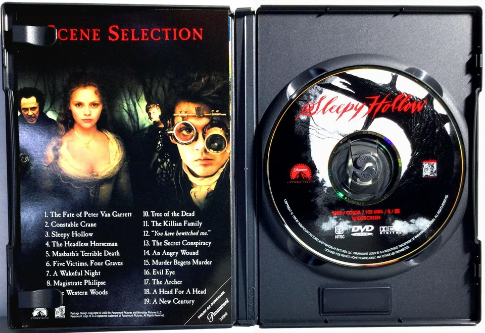 Sleepy Hollow (DVD, 1999, Widescreen)   Johnny Depp   Christina Ricci - Image 3 of 3