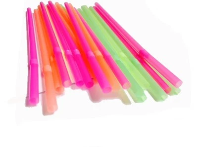 PERFECT STIX 9" Wrapped Neon Flex Straws - 125ct