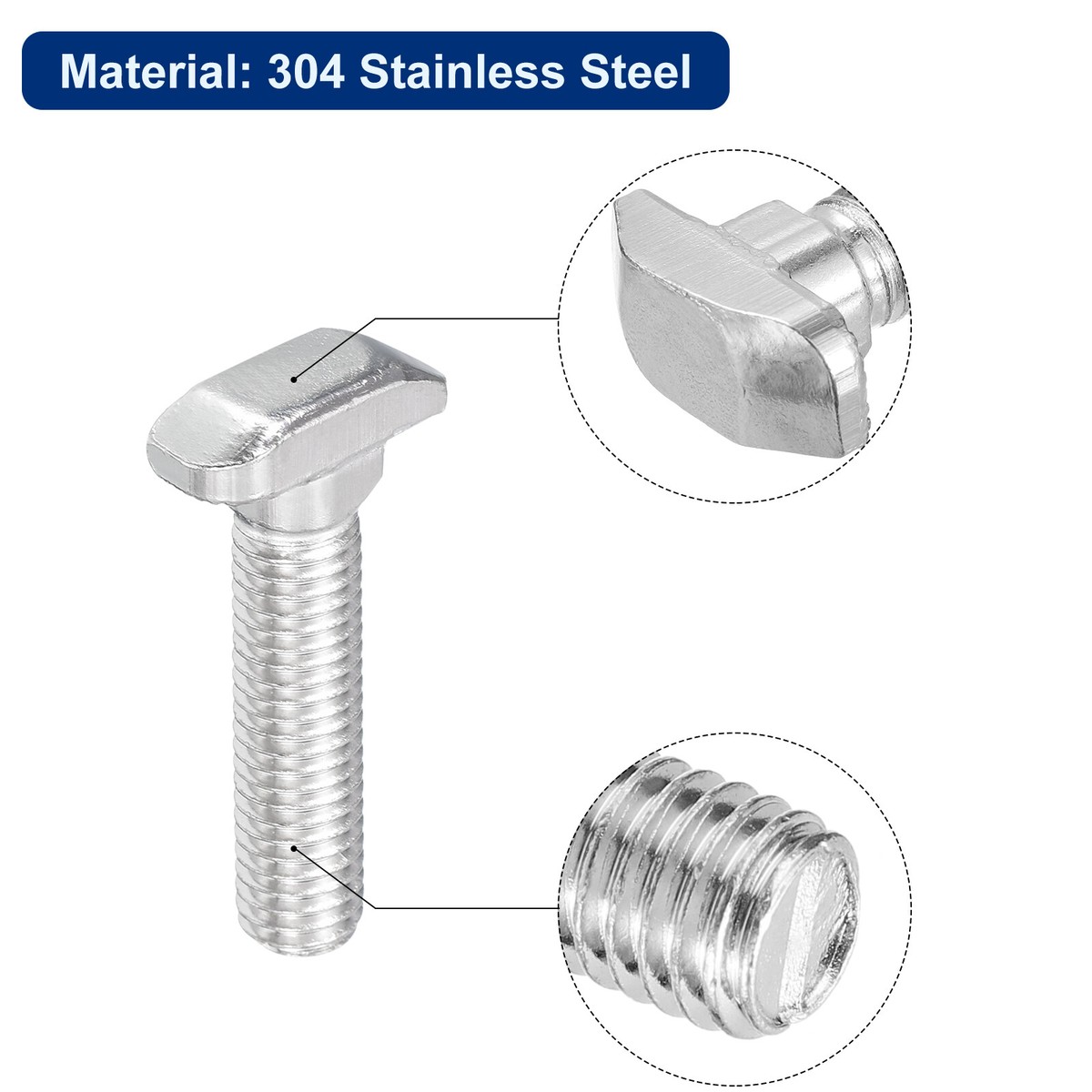 QUARKZMAN 10 stuks T-sleufbouten, M8 x 20 mm T-schroef