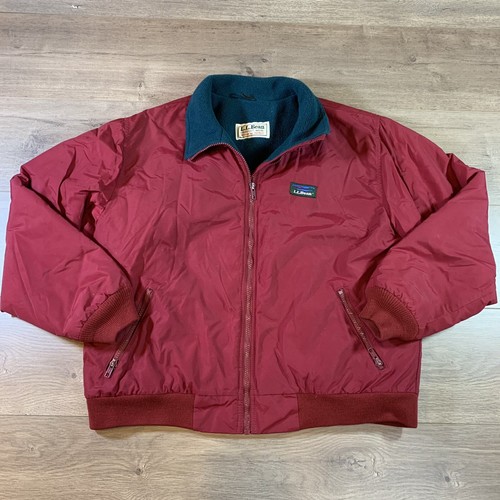 LL Bean Vtg WARM UP Jacket Fleece Lined 