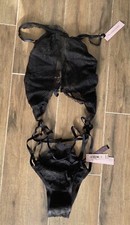 Victoria s Secret Black Lingerie Medium Whimsigoth Lace Mesh