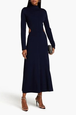 NWT Aje Navy Blue Anika Cut Out Midi Dress S