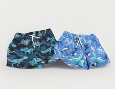 Carter's Boys Dinosaur/ Shark Print Swim 4t Blue Elastic Waist Lined
