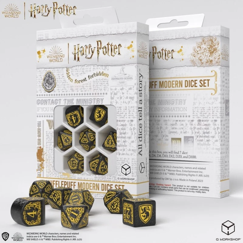 Q-Workshop Harry Potter nuevo en caja. Juego de dados modernos Hufflepuff - negro Foto 2 de 2