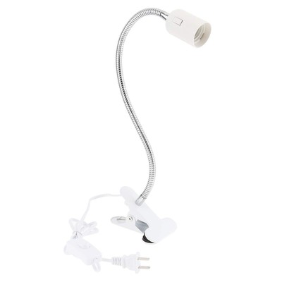 E26/E27 Clip Desk Lamp Holder, Clamp Lamp Fixture with On/Off Switch, Flexibl...