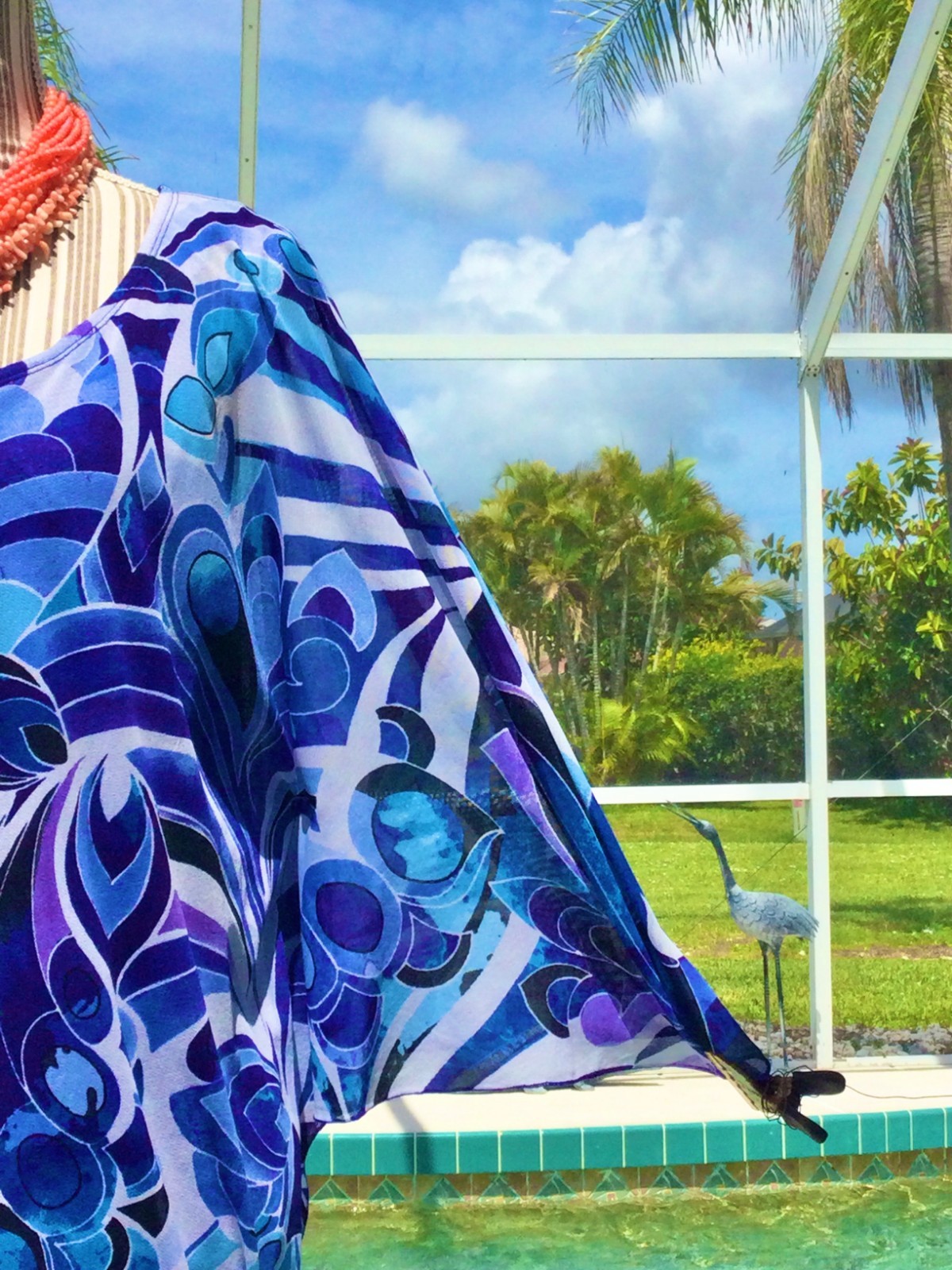 CHICOS Multi Blue,White DRAMATIC Geometric  Dolma… - image 4