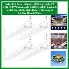 4 Pack High-Efficiency 42W LED Shop Lights, 5000K, for Workshop  Garage