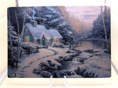 Thomas Kinkade Winter's Evening Glow Bradford Exchange 2003 Plate No. A0479