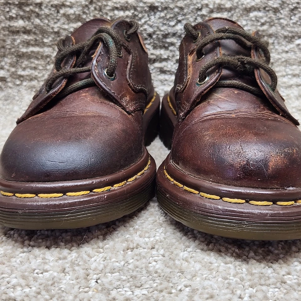 Dr. Doc Martens Boys Size 13 Vintage Brown Leather Shoes Made in England Lace Up - Image 3 of 4
