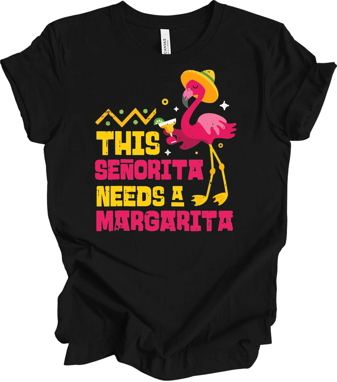 Flamingo Senorita Margarita Funny Mexican Cinco De Mayo Womens Beach Vacation Te
