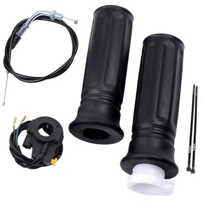 7/8'' Twist Throttle Accelerator Handle Grips, 75'' Throttle Cable With ON OFF 