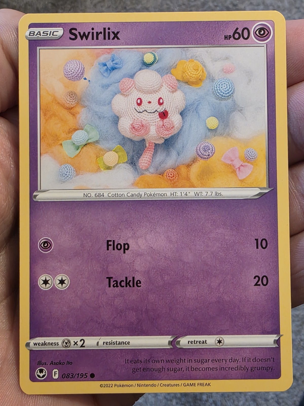 Swirlix 83/195 Pokemon Card Sword and Shield Non-Holo