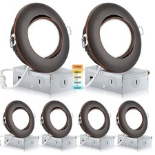 Oil Rubbed Bronze 4 Inch Gimbal Led Recessed Lights 6 Pack,Ajustable Eyeball ...