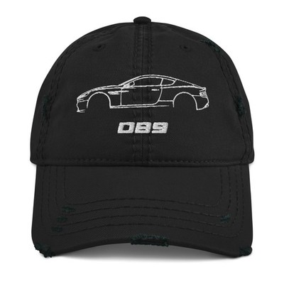 DB9 Silhouette Distressed Dad Hat Vintage GT Sports Car Embroidered Cap