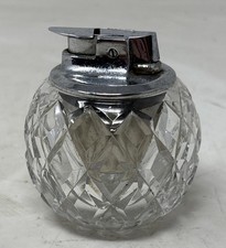 Ronson Crystal LIGHTER  Sphere Sparks Silver-Toned Table Top Paperweight 2.75"