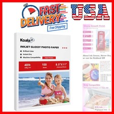 Koala Glossy Inkjet Photo Paper 8.5X11 Inches 48lb 100 Sheets Professional Gl...