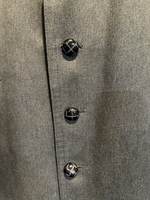 Men's Vtg LONDON FOG Gray Faux Fur Collar Lined Trench Coat Size