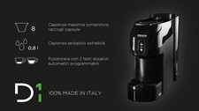 Macchina da caffè MOKADOR " DIVA D 1 " NERO compatibile con capsule Diva