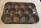 Wagner Ware Griswold Dual Logo Cast Iron Muffin Pan 11 Cup Popover USA Vintage