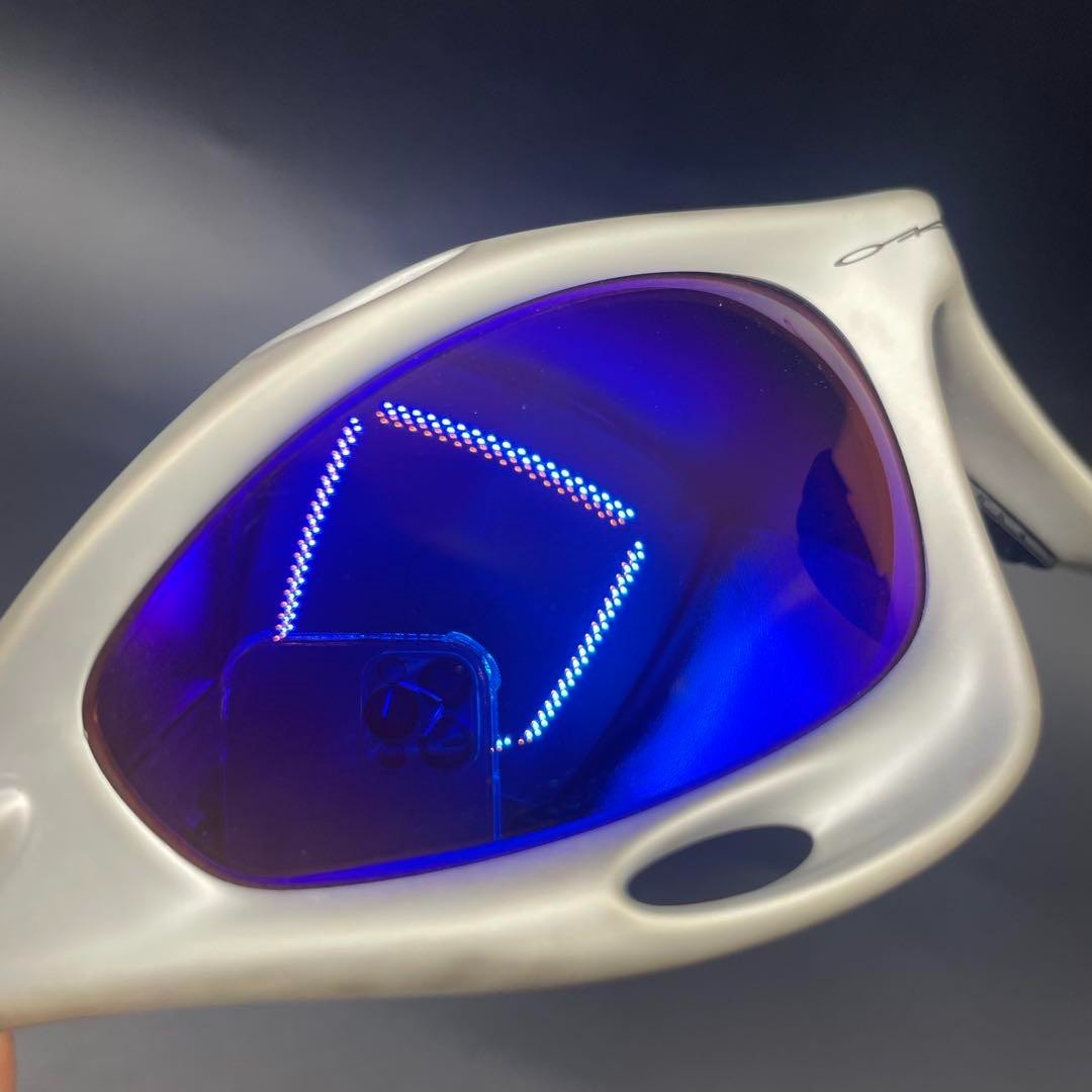 OAKLEY Racing Jacket Sunglasses Silver White Frame Purple