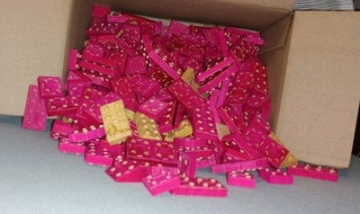 Vintage American Bricks Red and White Wood Building Blocks 350 Flat and Angle