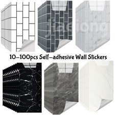 Marble Effect Self Adhesive Tile Stickers Stick On Wall Floor Kitchen Bathroom~