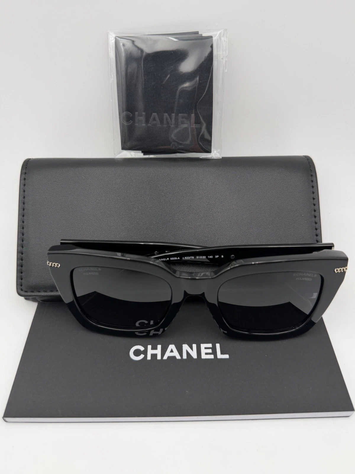 Chanel — Chanel Sunglasses New 5509 A 622/T8 Polarized Black Gold Gray 51 22 140