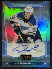 2024-25 O-Pee-Chee Platinum #BA-JN Jake Neighbours Blue Rainbow Autographs