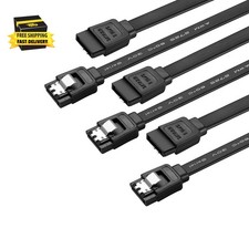 SATA Cable V3.0 15 Inches, 3 Pack, Black, Sata III 6Gbps Straight HDD SDD Data C