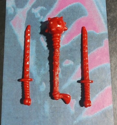 Vintage 1993 Playmates TMNT Turtle Troll Leo Set Red Part Accesory Lot! Swords