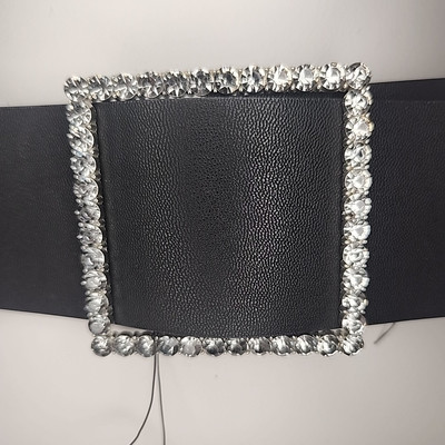 Zara Rhinestone Bling Silver Black Belt Zara women main image 3