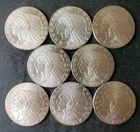 Lot of Eight Golden State Mint 1/2oz Silver Rounds