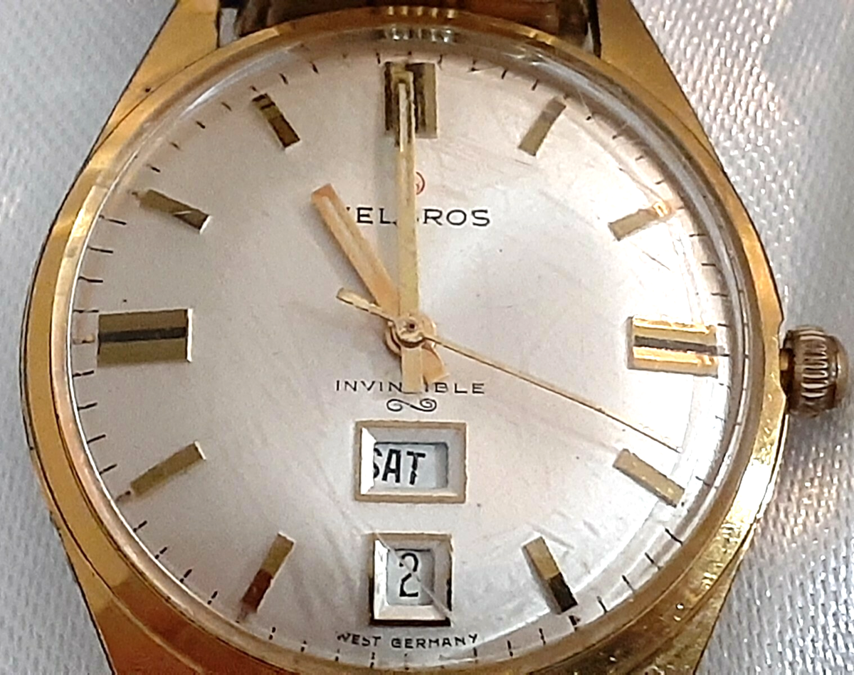 Vintage Helbros Invincible Day/Date Wrist Watch made in West