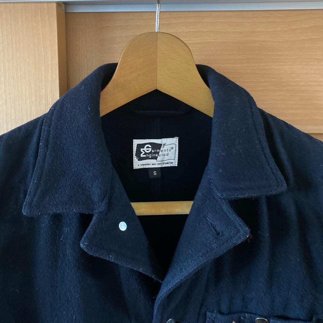 Engineered Garments Navy Wool Coverall S Made in … - image 2