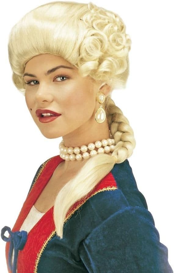 Ladies Blonde Duchess Josephine Wig Braided Fancy Dress Hair Accessory