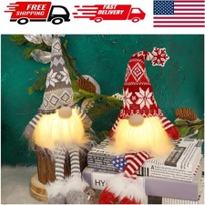 Handcrafted 19.5 Inch Lighted Gnomes - Whimsical Scandinavian Holiday Decoration