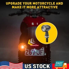 Motorcycle Black Bullet LED Turn Signals Light For Softail US Springer Amber Red