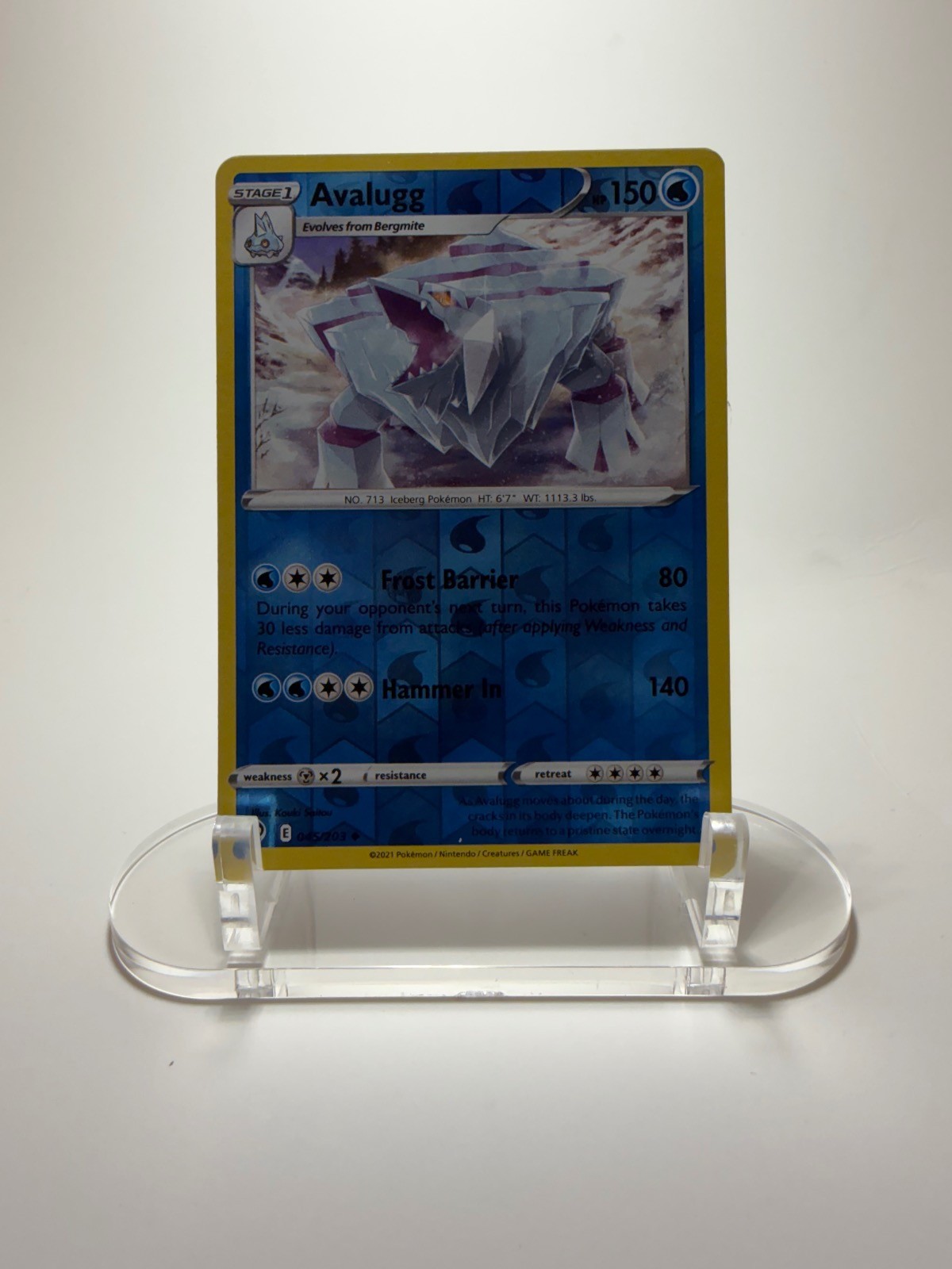 Avalugg 045/203 Uncommon Evolving Skies Pokemon Reverse Holo Near Mint