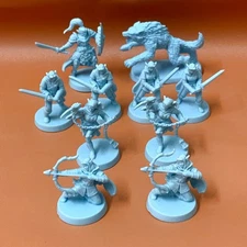 10pc Wolf Guard Elven Archer Warriors Miniatures Heroquest Board Game Minis TRPG