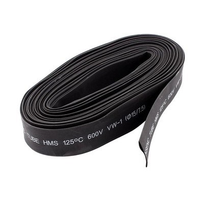600V 15mm 2:1 Heat Shrinking Tube Black Tube 9M 29.5Ft