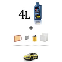 Hoffcar Wartungskit 4 Filter Und 4L ÖL FüR Citroen C4 Cactus 1.6 Hdi 68KW