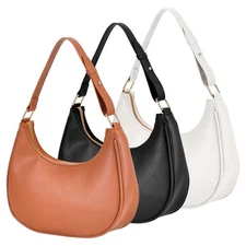 Crescent Shoulder Bag for Women Trendy Crossbody Bag Hobo Purse Vegan Leather