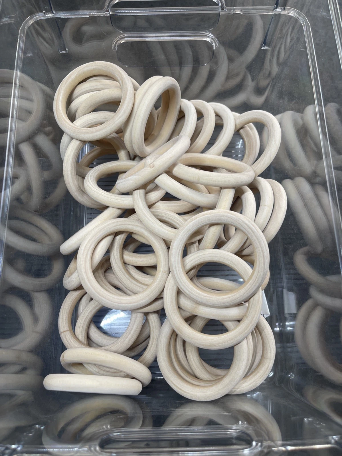 Lot Of 50 Wooden Teething Rings For Baby Or Jewelery