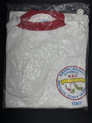 BSA BOY SCOUTS CAMP YAWGOOG STAFF Shirt 1970s Narragansett RI RARE CHIEF XL NOS 