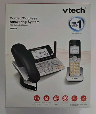 VTech CS5249 DECT 6.0 Expandable Corded/Cordless Phone Answering System NIB NOS