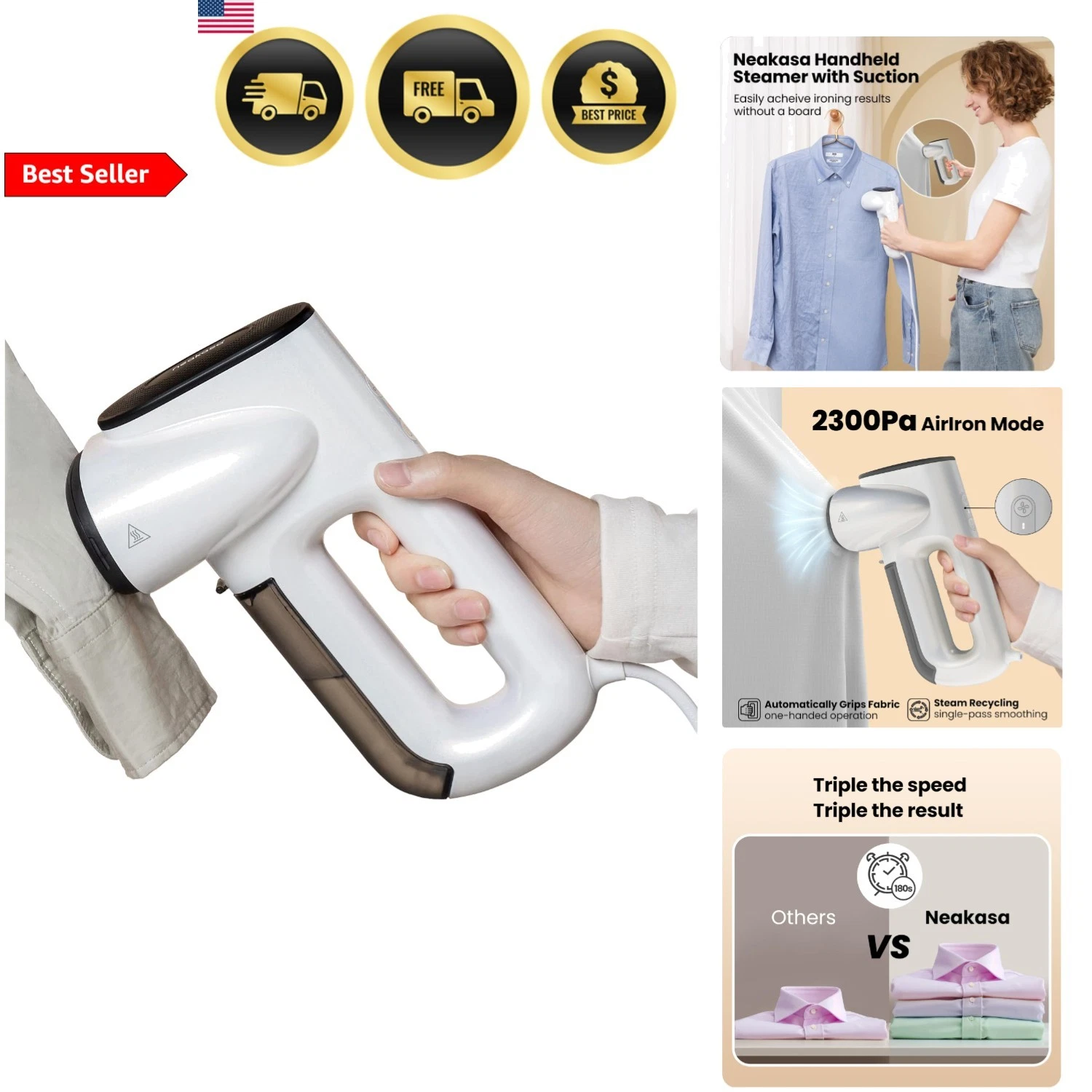 Portable Garment Steamer Handheld Travel Iron Clothing Wrinkle Remover