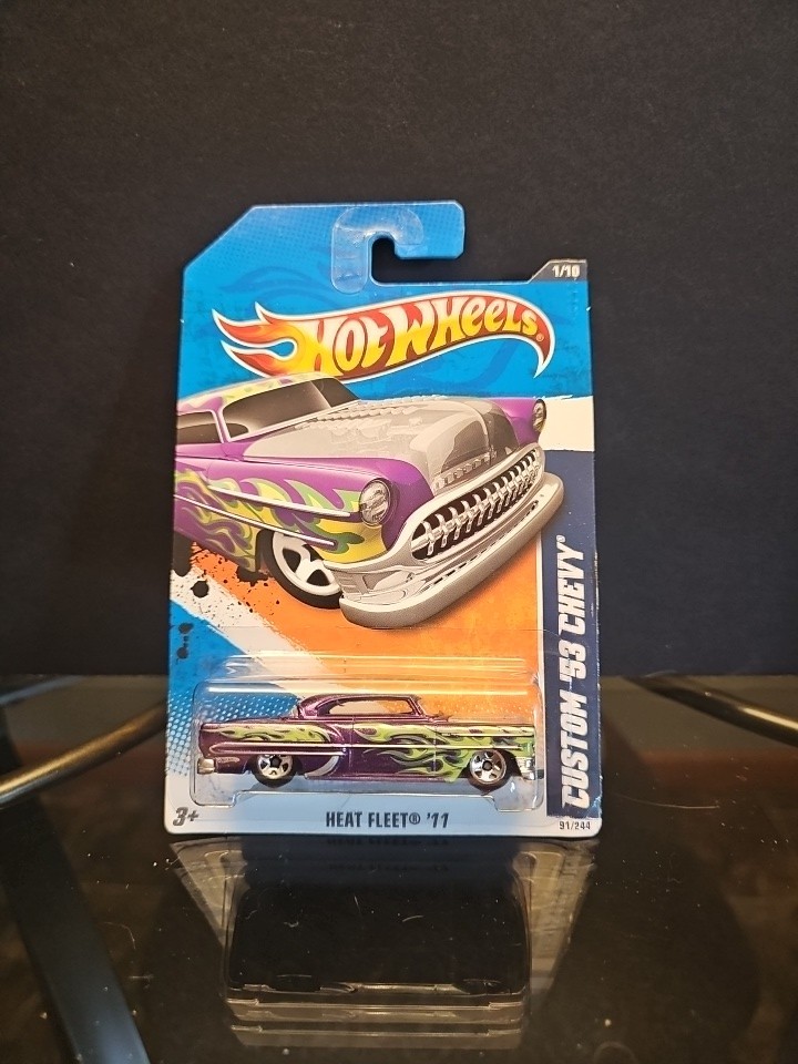 2011 Hot Wheels Heat Fleet Custom '53 Chevy (Purplew/Green Flames) 91/244