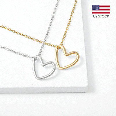 Schwebendes Herz Anhänger Halskette Edelstahl Gold Silber Valentinstag Geschenk